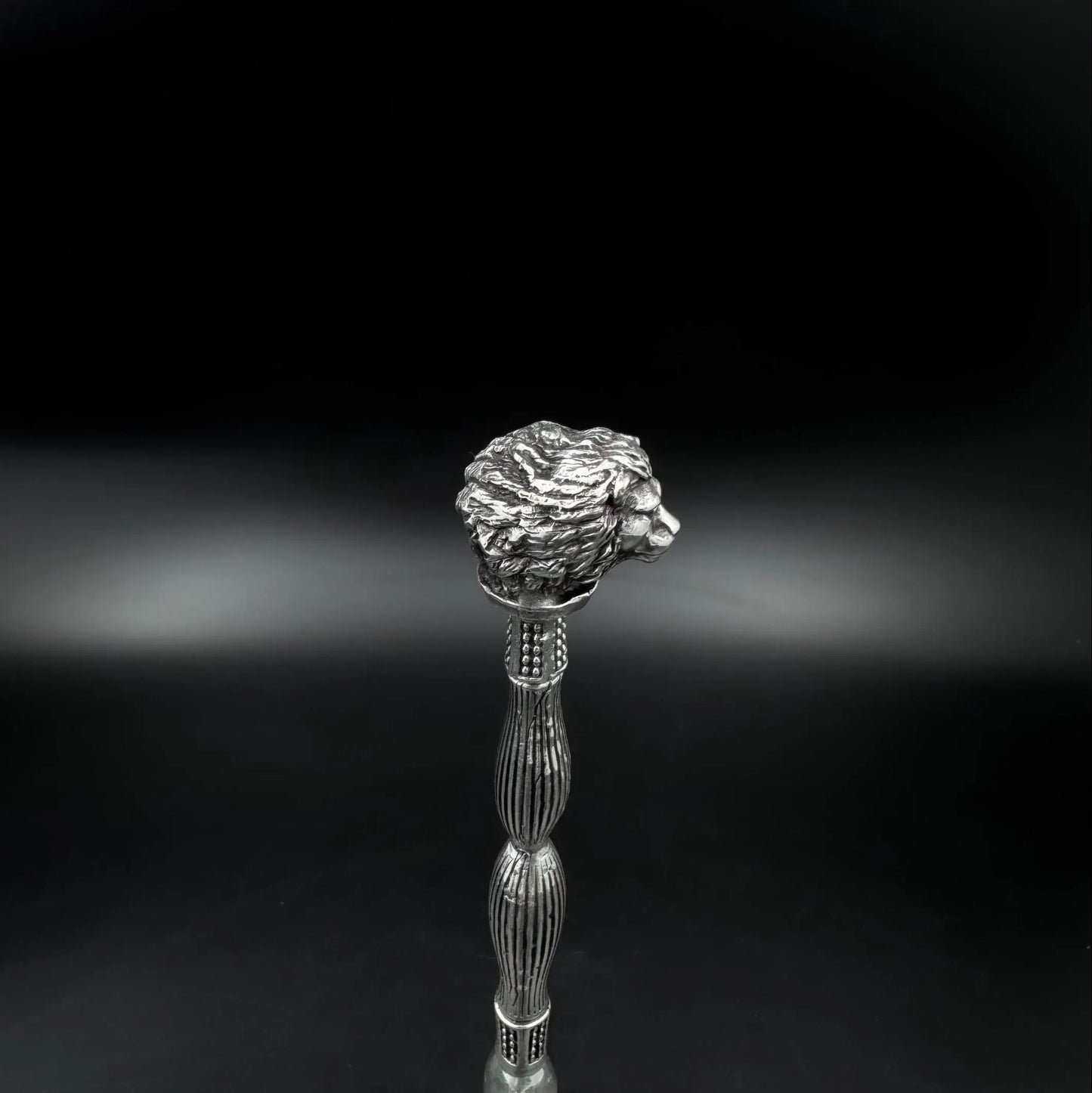Handcrafted 925 Sterling Silver Lion Head Pooja Bell | Pure Silver Prayer Ghanti | Decorative Indian Temple Bell