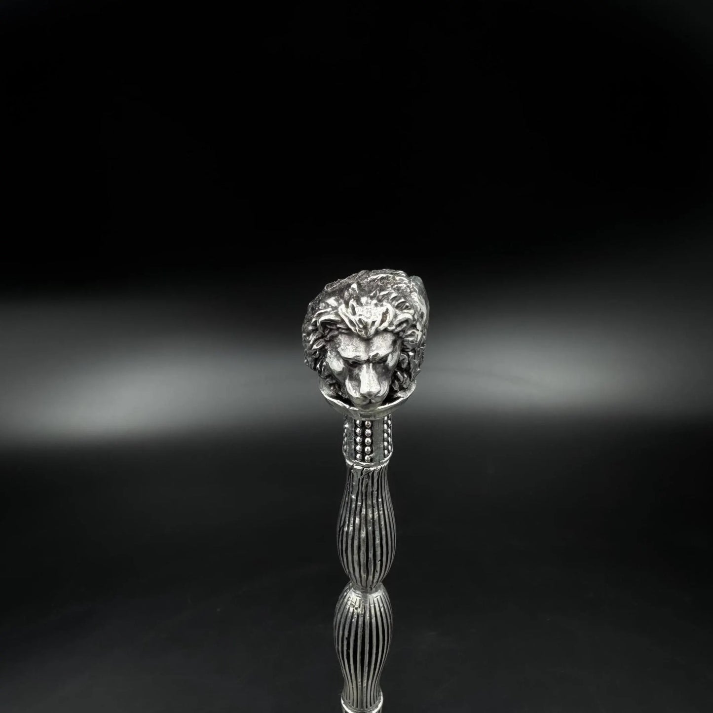 Handcrafted 925 Sterling Silver Lion Head Pooja Bell | Pure Silver Prayer Ghanti | Decorative Indian Temple Bell