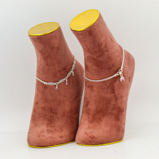 Silver Anklet for Women – Minimalist Payal, Everyday Foot Accessory
