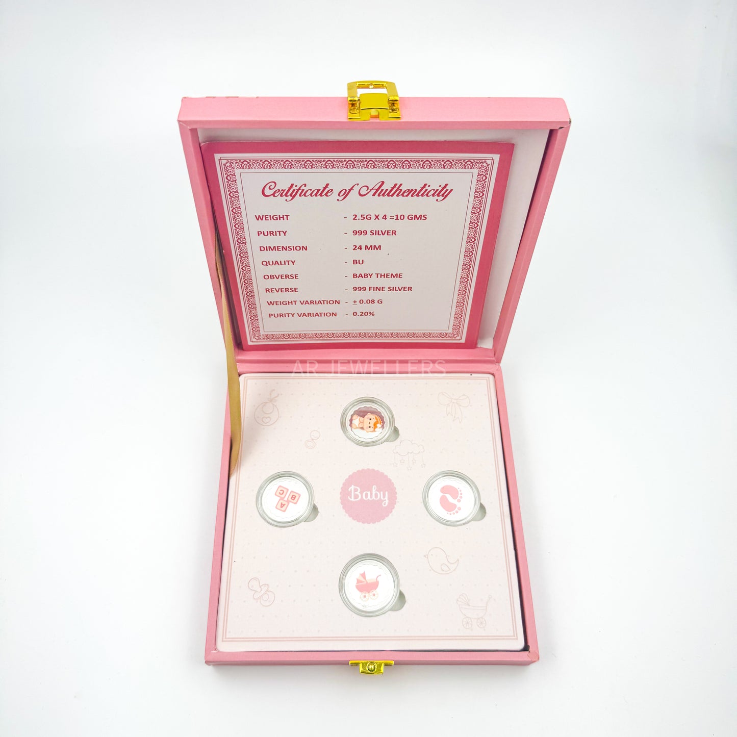 Pure Silver Baby Coin Set – Adorable 4 Coin Gift Box for Newborns | Perfect It's a Boy/Girl Baby Shower Keepsake | Cherish Birth Memories