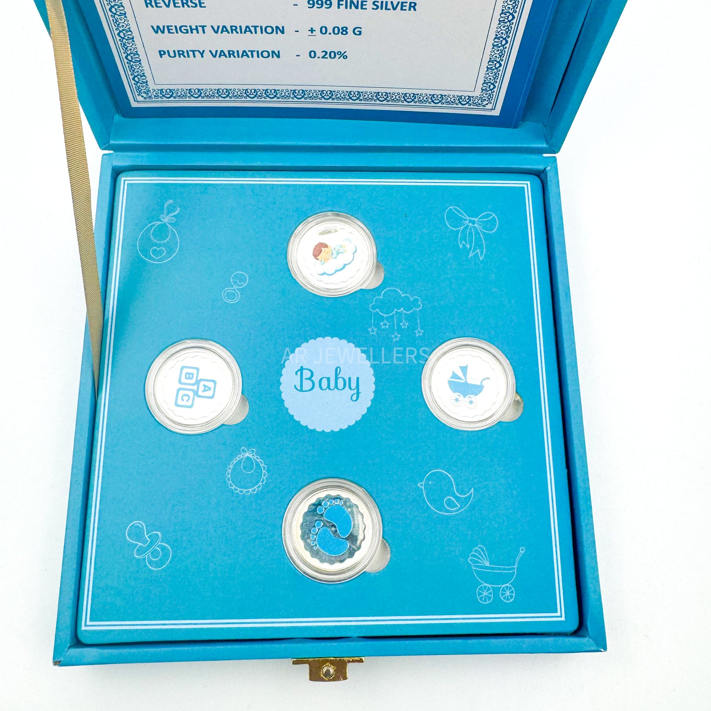 Pure Silver Baby Coin Set – Adorable 4 Coin Gift Box for Newborns | Perfect It's a Boy/Girl Baby Shower Keepsake | Cherish Birth Memories