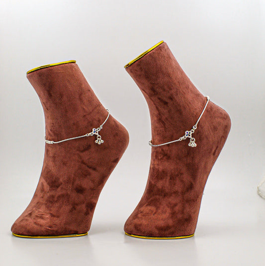 Silver Anklet for Women – Minimalist Payal, Everyday Foot Accessory