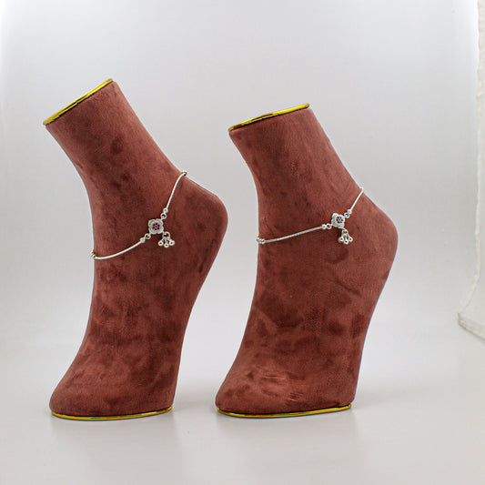 Silver Anklet for Women – Minimalist Payal, Everyday Foot Accessory