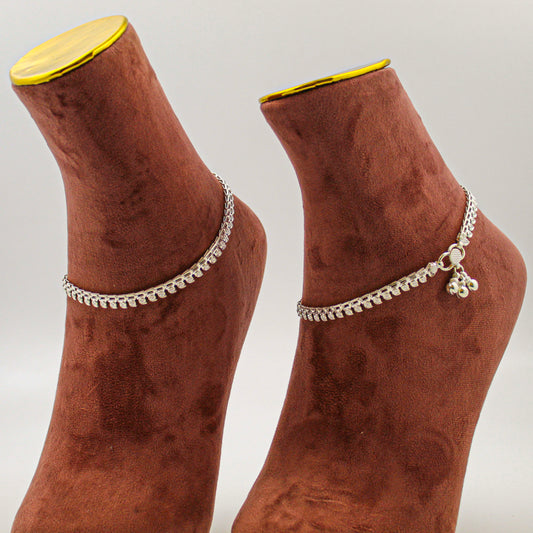 Silver Anklet for Women – Minimalist Payal, Everyday Foot Accessory