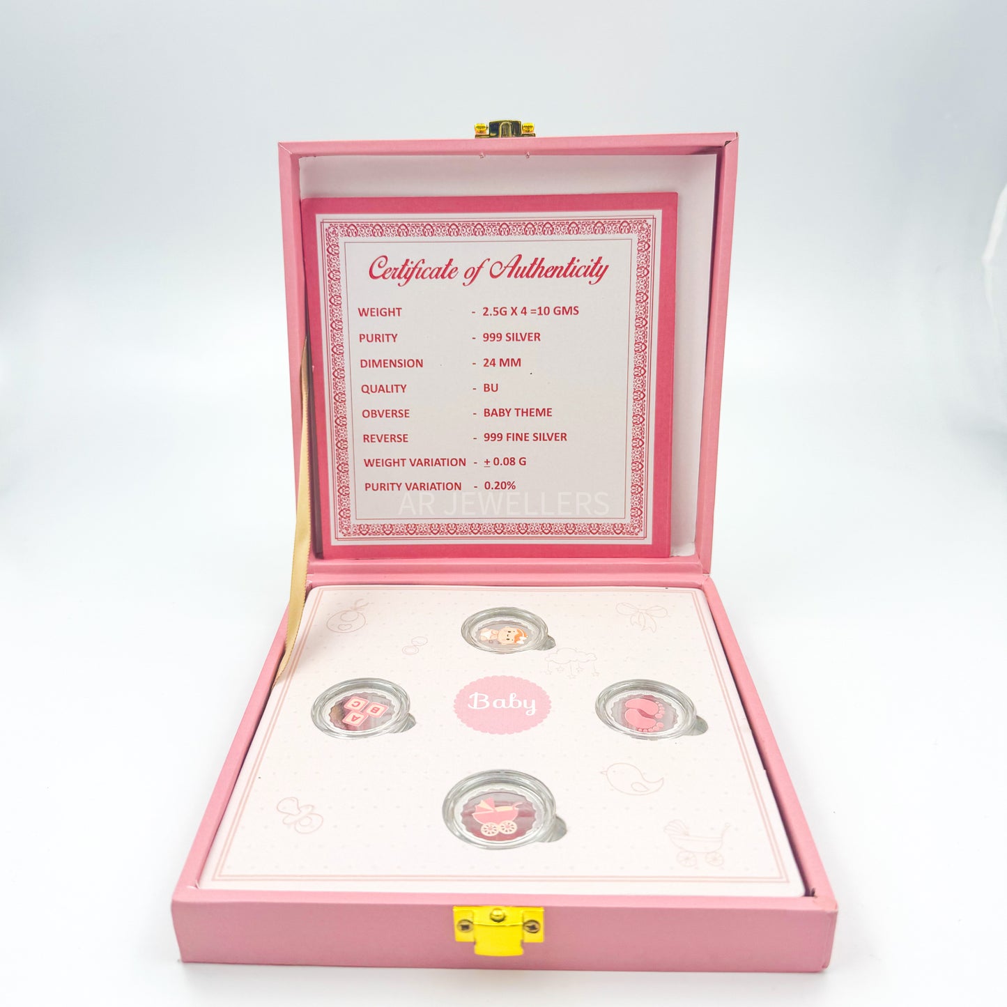 Pure Silver Baby Coin Set – Adorable 4 Coin Gift Box for Newborns | Perfect It's a Boy/Girl Baby Shower Keepsake | Cherish Birth Memories