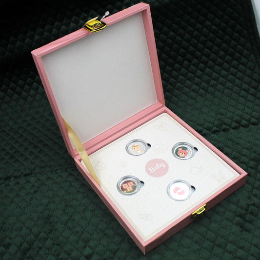 Pure Silver Baby Coin Set – Adorable 4 Coin Gift Box for Newborns | Perfect It's a Boy/Girl Baby Shower Keepsake | Cherish Birth Memories